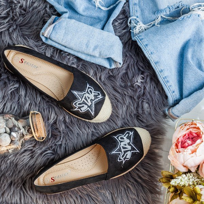 OUTLET Espadrilles noires avec un patch Borneo - Chaussures