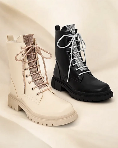 Les bottines en cuir écologique pour femmes de Royalfashion Velinol