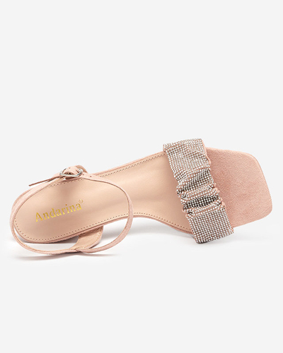 Sandales roses pour femmes sur tige avec zircones cubiques Trieste - Footwear
