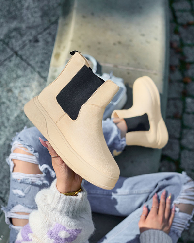 Royalfashion Bottes a'la neige beige pour femme Uteris