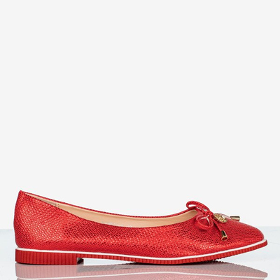 Ballerines rouges avec gaufrage décoratif Gavrilla - Chaussures 1