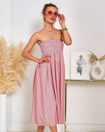Royalfashion Robe à pois longueur genou pour femme