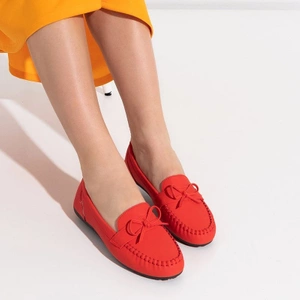 OUTLET Mocassins pour femmes rouges avec un nœud Letisa - Footwear