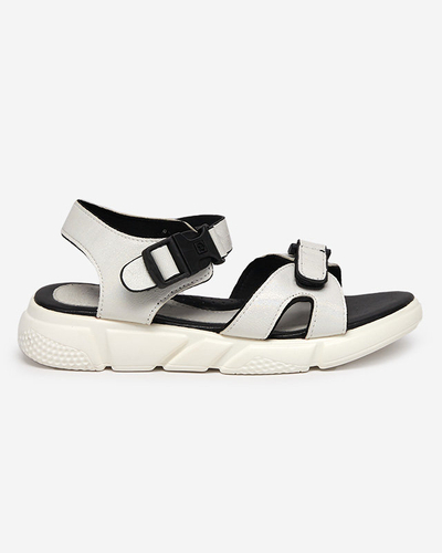 Sandales brillantes pour enfants en blanc Leepe-Shoes