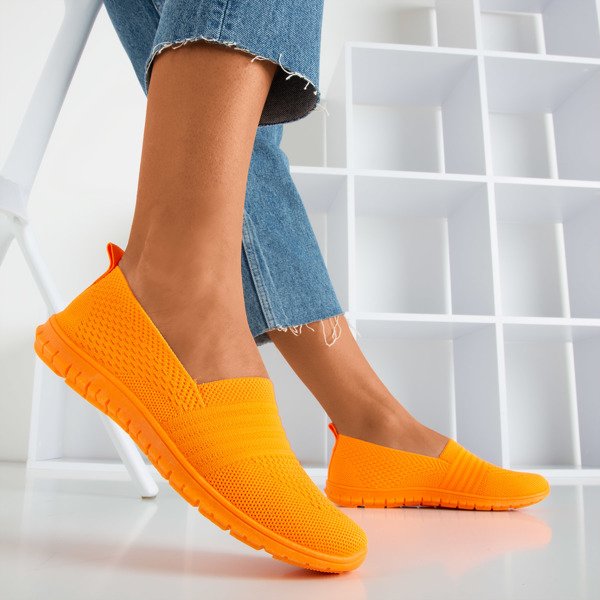 Baskets à enfiler pour femmes orange fluo Coloré Chaussures