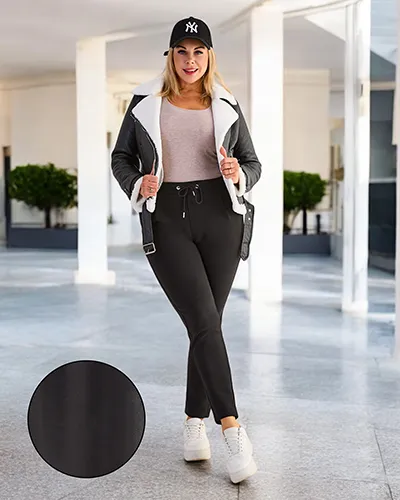 Pantalons Treggings doublés en polaire de grande taille pour femmes Royalfashion
