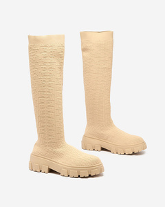 Royalfashion Bottes à motifs pour femme beige Helipea