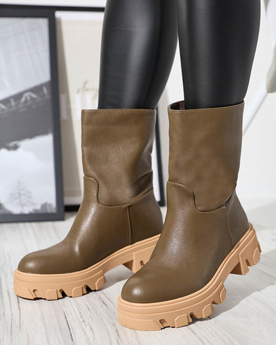 Bottines à enfiler marron foncé pour femme avec isolation Mekira - Footwear