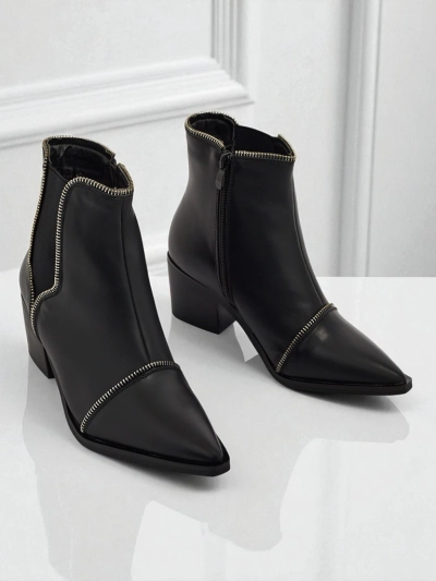 Bottines femme en cuir écologique à talon bloc Omen Glade