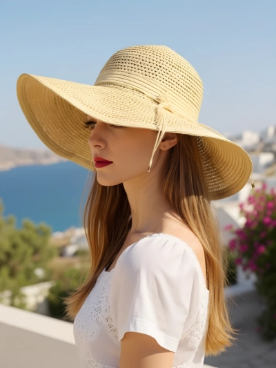 Royalfashion Chapeau de paille pour femme Calvinas
