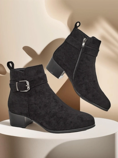 Bottines Elegante Nero en Cuir Écologique