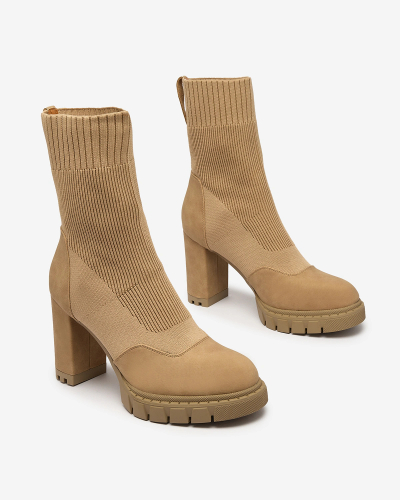 Royalfashion Bottines Flexi de couleur camel