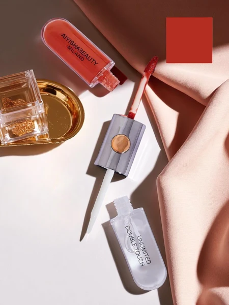 Rouge à lèvres et gloss transparent 2-en-1 Nude Pêche