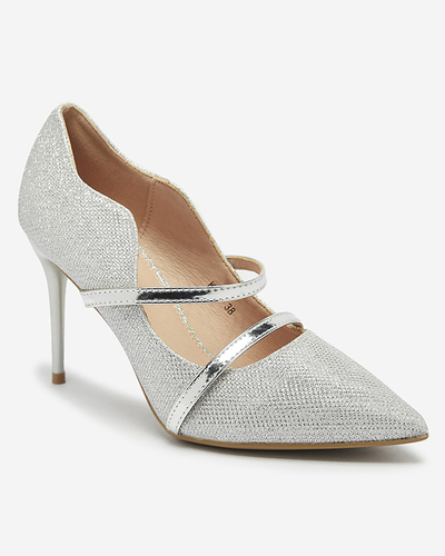 Escaliers à talons aiguilles argentés pour femmes avec paillettes Esleea - Chaussures