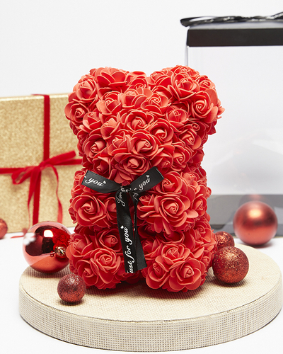 Ours rouge avec roses - Accessoires