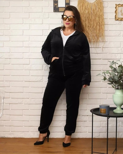 Royalfashion Ensemble de survêtement femme noir PLUS SIZE
