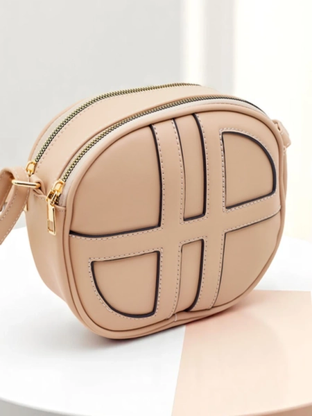 Royalfashion Petit sac à main rond pour femme en cuir écologique Riva Circle
