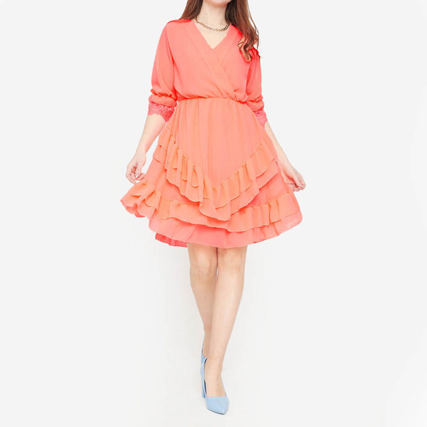 Mini robe corail pour femme - Vêtements