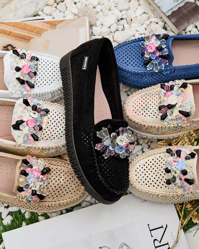 Royalfashion Mocassins ajourés perlés pour femme Nasfali