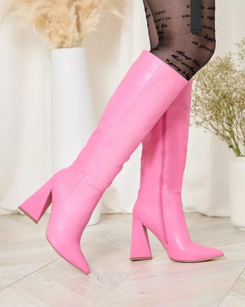 Royalfashion Bottes à triple talon pour femme Fuchsia Lebrabi