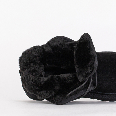 Bottines Enfant Luna Noires Daim Confortables pour l'Hiver