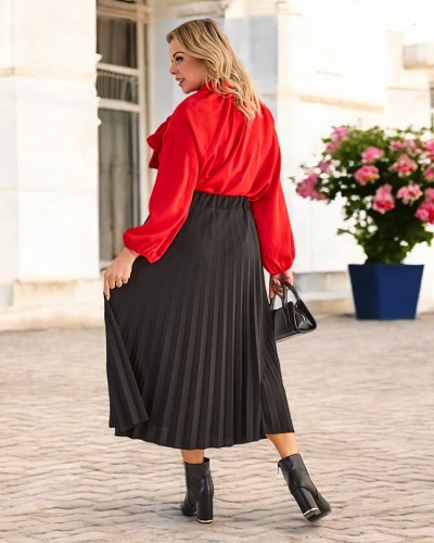 Jupe midi plissée Royalfashion pour femmes de grande taille