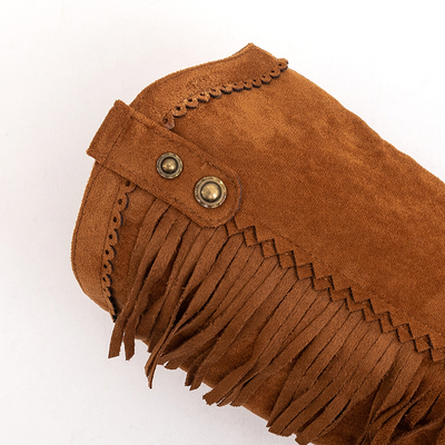 Bottes de cowboy a'la pour femmes à franges camel Ariona - Chaussures