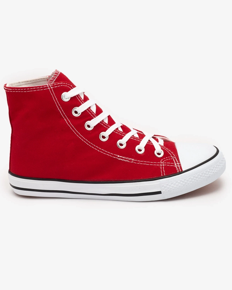 Baskets hautes à lacets rouges pour hommes Qasallo- Footwear