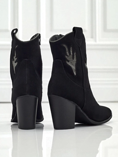 Bottines cow-boy à talon pour femmes avec inserts décoratifs Cendria