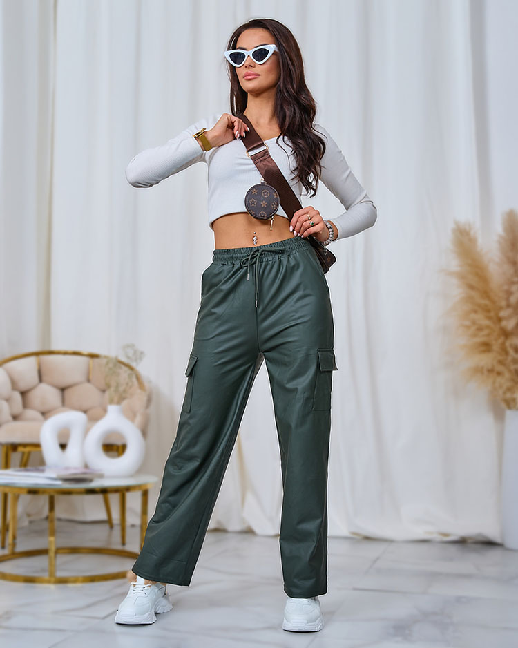 Royalfashion Pantalon de combat droit pour femme en noir