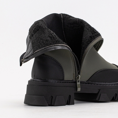 Bottes pour femmes vert foncé sur une semelle massive Rosidi - Chaussures