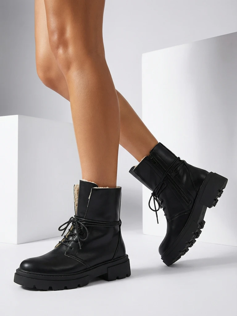 Bottines pour Femmes Luna Noires en Cuir Élégantes pour l'Hiver