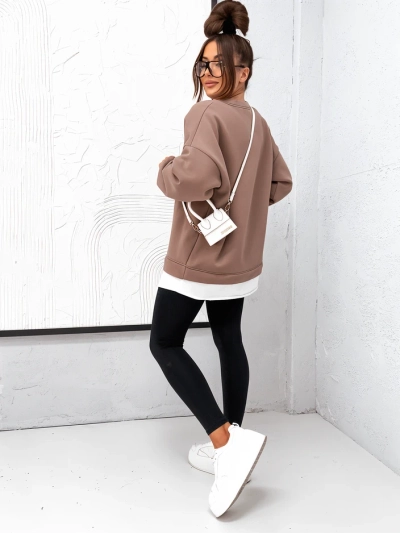 Sweatshirt en coton pour femmes Royalfashion avec partie inférieure amovible