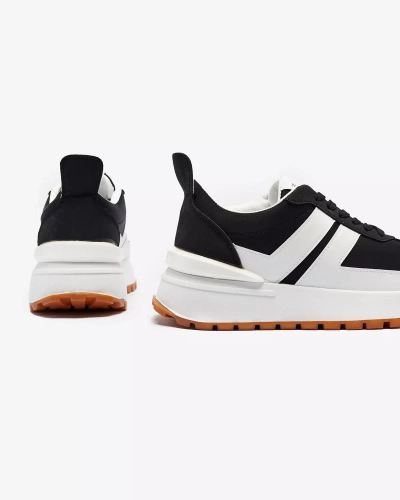 Chaussures de sport noires en éco-cuir pour femme avec empiècements colorés Tifora- Footwear