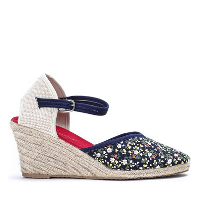 Espadrilles bleu foncé sur le talon compensé Aylin - Chaussures 1