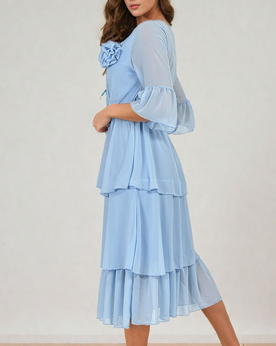 Royalfashion Robe midi à volants pour femme