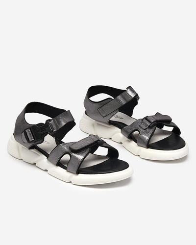 Sandales brillantes pour enfants en graphite Leepe - Chaussures