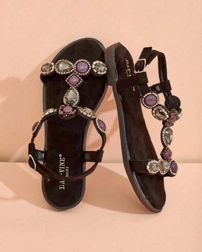 Royalfashion Sandales pour femmes avec zircon Sobrinas