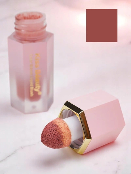 Fard à joues liquide Kiss Beauty avec éponge, couleur Crush