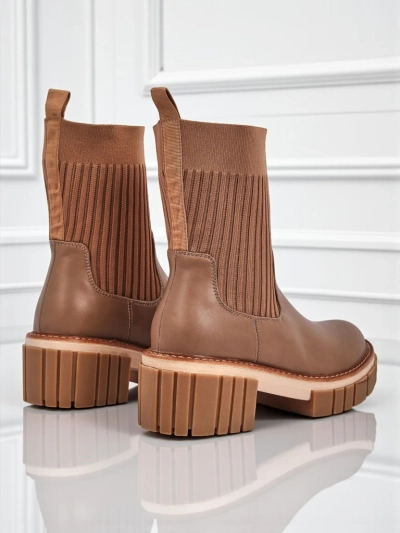 Bottines pour femmes à talon bloc en cuir écologique Ivy Storm