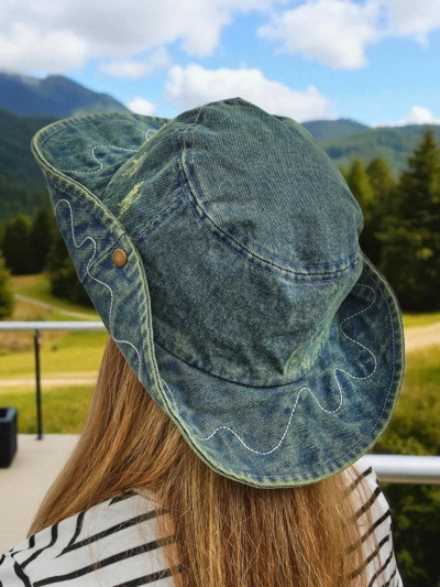 Chapeau pour femme Perseida – chapeau de plage en denim de polyester