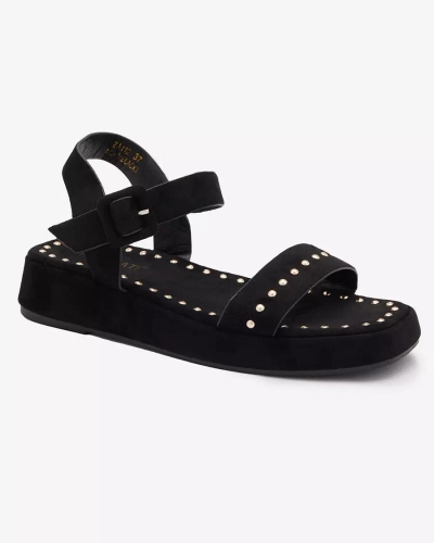 Sandales noires pour femmes avec strass Franssia - Footwear
