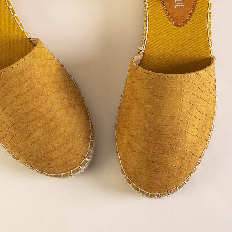 Sandales femme jaune avec gaufrage animal Domiel - Footwear