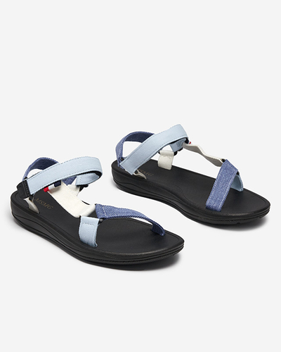 Sandales en tissu bleu pour femme Ojo- Footwear
