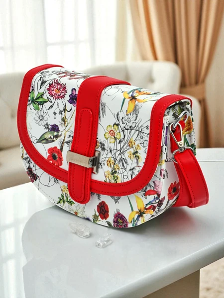 Royalfashion Petit sac à main pour femme en cuir écologique à fleurs Ori Elle