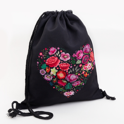 Sac à dos noir avec imprimé floral - Accessoires
