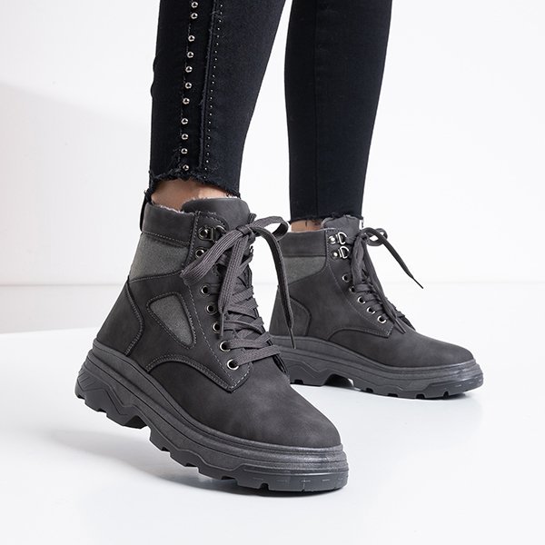 Bottes de neige femme Nevesa à lacets gris foncé - Footwear