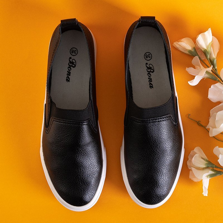 OUTLET Baskets slip femme noires - sur Bonbqu - Footwear