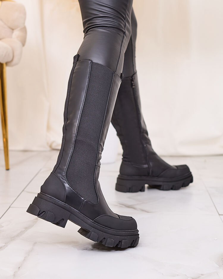 Mi Mollet Bottes Cuir Bottes Mi Hauteur Royalfashion Bottes Mi