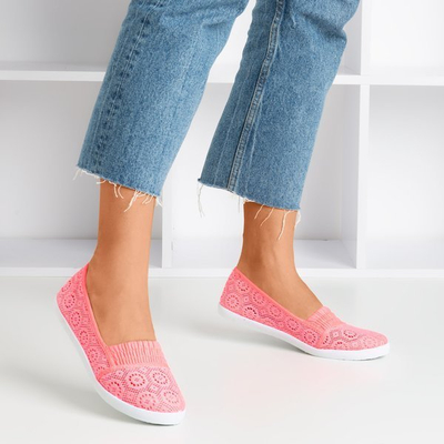 Ballerine rose fluo à enfiler - dentelle Noremies - Chaussures 1